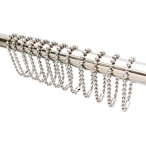 SBC 6 Inch Nickel Shower Curtain Hooks - 12 Pack Rust-Resistant Rings