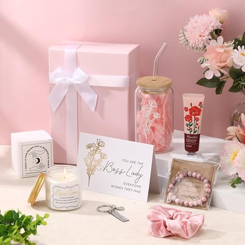 Teenyyou Pink Boss Lady Gift Set Tumbler Candle Bracelet Key Box - Inspirational