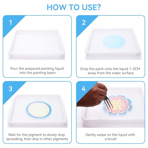 Cyrank 3-in-1 Water Marbling Painting Comb Fish Tail Art Tool for Kids