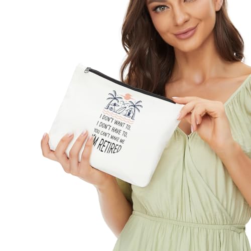 Retirement Makeup Bag Cotton Travel Toiletry Pouch for Women Coworker
