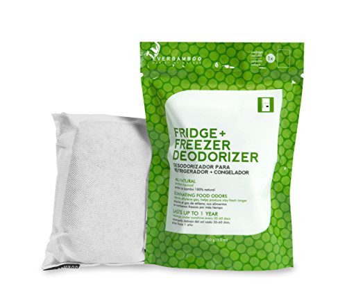 Ever Bamboo Fridge & Freezer Deodorizer - Natural Charcoal Odor Absorber (1 Pack)