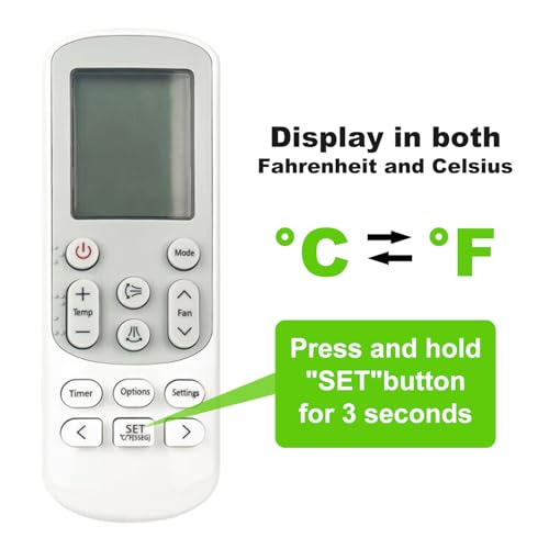 AULCMEET Replacement Remote Control for Samsung Split Air Conditioner DB93-15169G