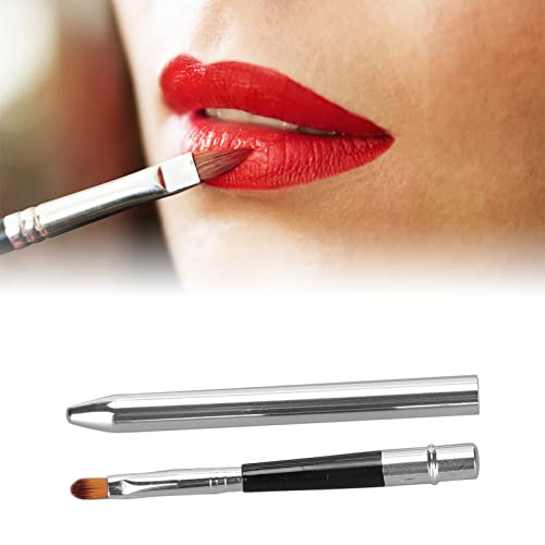 Retractable Lip Brush 2 Pcs Aluminum Makeup Brush for Lipstick & Concealer