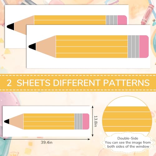 Whaline Extra Large Pencil Window Clings - Back to School Decor
