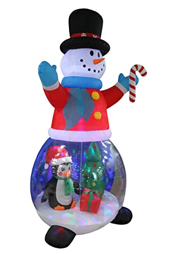 Christmas Party Decorations Bundle with Inflatable Snowman Globe and Campfire Snowman