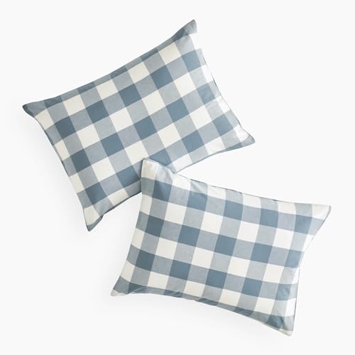 Wake In Cloud Plaid Pillow Cases Set of 2 - 100% Cotton, 20x26 inches