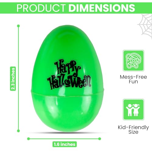 72-Pack Halloween Eggs - Durable Plastic Treat Containers