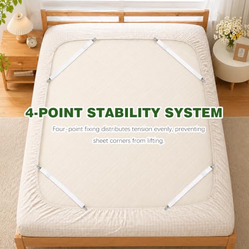 Adjustable Bed Sheet Straps - 4-Pack Non-Slip Holders for All Sizes