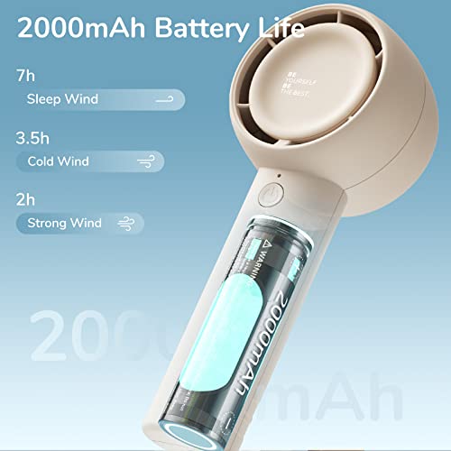 JISULIFE Mini Portable Bladeless Fan | USB Rechargeable, 3 Speeds, Lightweight Design for Travel