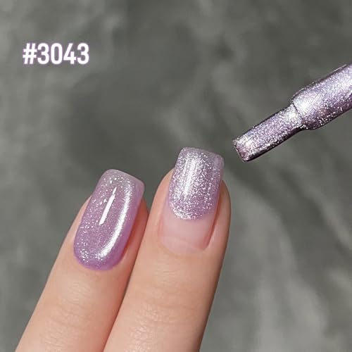 GAOY Jelly Purple Cat Eye Gel Nail Polish 16ml with Magnet