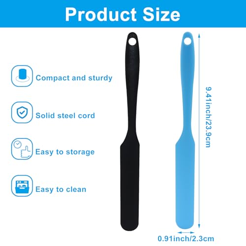 Waziaqoc 3PCS Silicone Jar Spatula Set with Long Handle