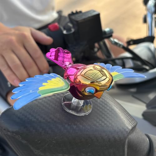 Wind-Powered Flapping Wings Flying Bird Car Ornament - Blue
