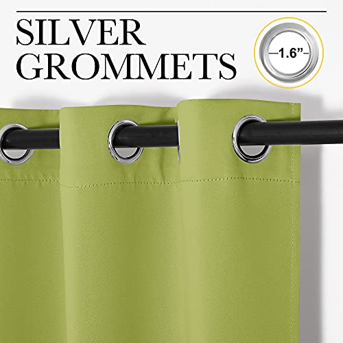 NICETOWN Fresh Green Blackout Curtain Panel, 70 x 63 Inch