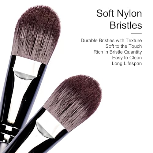Kootinn Foundation Brush Set – High-Density Synthetic Makeup Brushes, Pack of 3