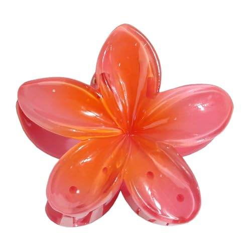 Red Plumeria Flower Hair Claw Clip Hawaiian Strong Hold Jaw Clip