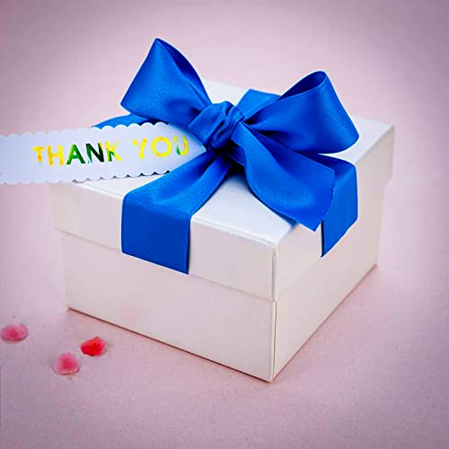 2 Inch Satin Ribbon - Blue Gift Wrap Ribbon for Crafts & Wedding Decorations