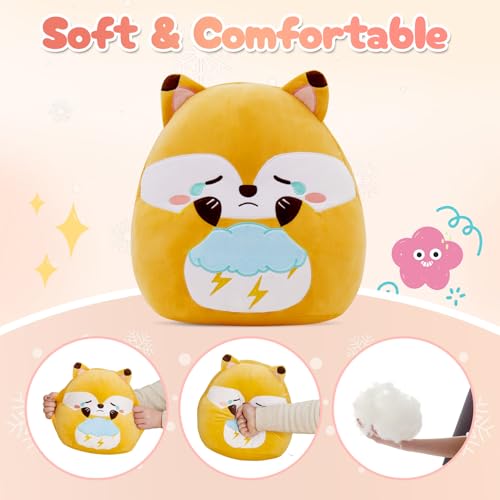 Red Fox Plush Pillow - 12" Cloud Rain Toy for Kids