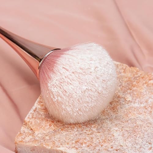 GOUDOGEDC 2-Piece Rose Gold Nail Art Dust Remover and Makeup Brush Set