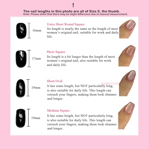 Cat Eye Press On Nails Handmade Short Oval False Nails with French Tip