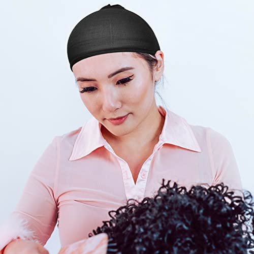FOHOLA 6 Pcs Ultra Thin Stocking Wig Caps, Breathable Black Nylon