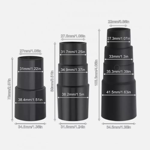 AOMUCH 3-Piece Universal Wet Dry Vacuum Hose Adapter and Connector Kit