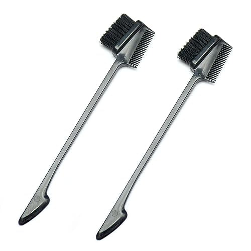 Luwigs Double-Sided Edge Control Hair Brush and Comb Set - 2 Pack