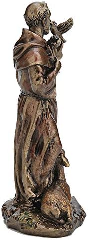 Veronese Design Saint Francis of Assisi Statue - Hand Painted Antique Bronze Finish | 3 3/8 Inch Home Decor