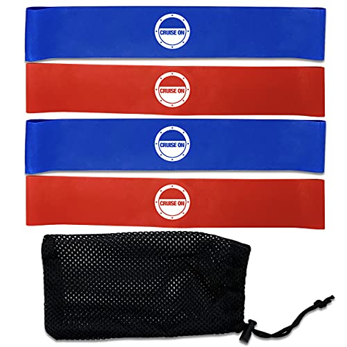 Cruise On Extendable Towel Bands for Beach Chairs (4-Pack) - Blue & Red
