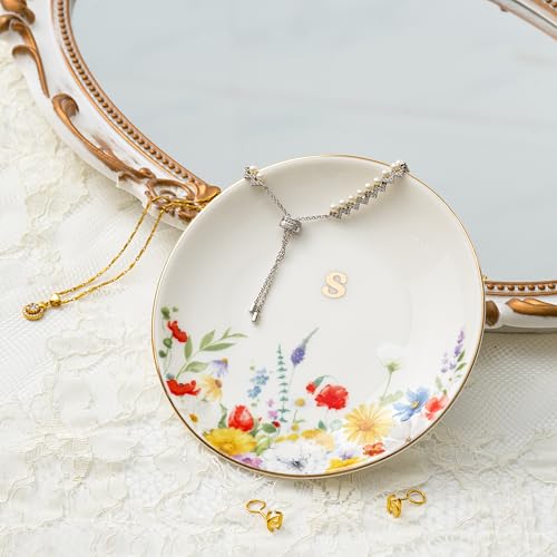 Ceramic Flower Jewelry Tray with Gift Box - 4.57" Ring Dish