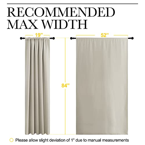 NICETOWN Natural Blackout Curtains - Room Darkening Drapes, 52" x 84" (Pack of 2)