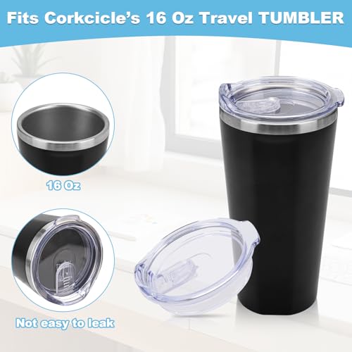 16oz Replacement Lid for Corkcicle Tumbler,Double Sealing Spill Proof Replacement Top Compatible with 16 oz Cork cicle Travel Coffee Mug,2.9in Drink Cup Lids Fit for Corkcicle Water Bottle