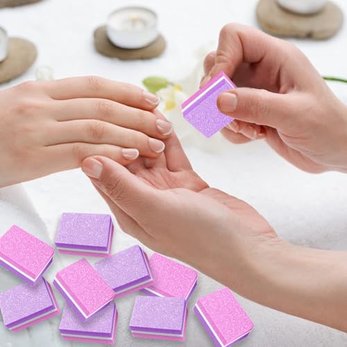 50 Pcs Mini Nail Buffer Blocks 100/180 Grit Sponge Files for Acrylic Nails
