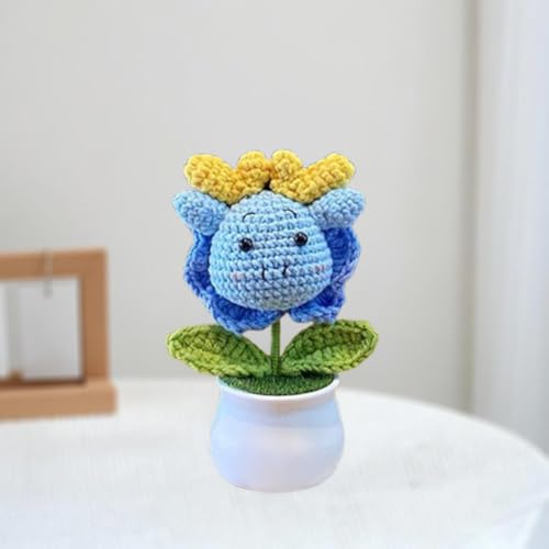 Hand-Crocheted Mini Flower Ornaments - Dragon & Rabbit Designs
