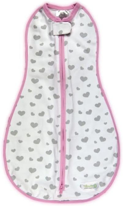 Woombie Original Baby Swaddling Blanket - Soothing Cotton Zipper Swaddle for Newborns, My Love, 14-19 lbs