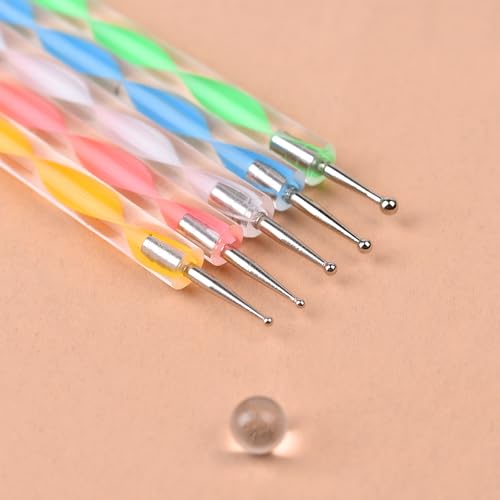 Siyuwuro 5-Piece Double-Ended Nail Art Dotting Pen Set