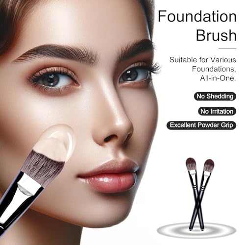 Kootinn Foundation Brush Set – High-Density Synthetic Makeup Brushes, Pack of 3