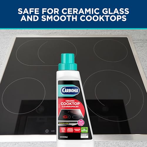 Carbona Ceramic Cooktop Cleaner - Non-Abrasive Grease Remover, 16.8 Fl Oz