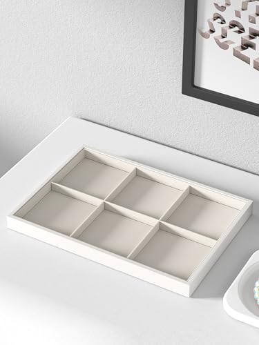 Ausalivan Velvet Jewelry Drawer Organizer Tray, 6-Grid Storage Insert