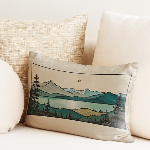 FITIE Lake Landscape Pillow Covers-01 12x20 Double-Sided Nature Throw Pillowcase for Couch & Bed