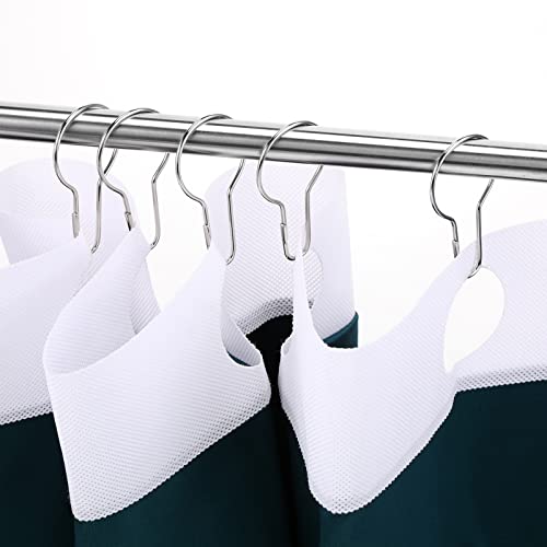 Queekay 60 Pcs Reusable Silver Shower Curtain Hooks - Gourd Design