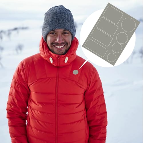 Pndeyo 16pcs Down Jacket Repair Patches Self-Adhesive Light Gray