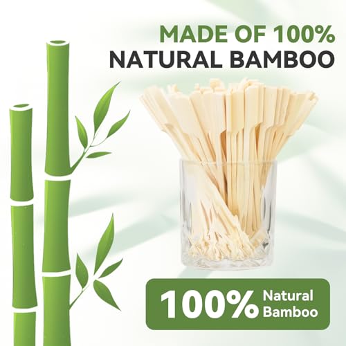 100PCS Wooden Bamboo Cocktail Picks - Decorative Appetizer Skewers
