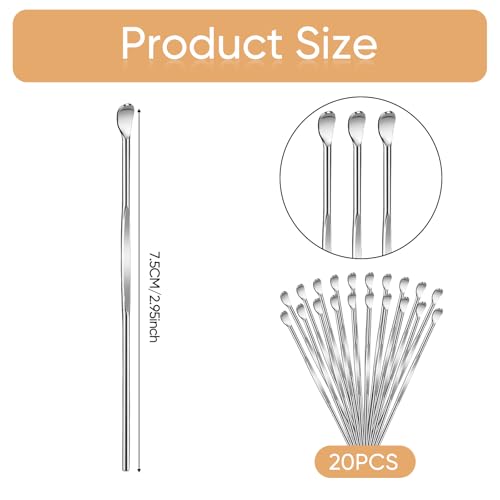 Trinkrittey 20 Pcs Stainless Steel Ear Pick Metal Earwax Removal Tool