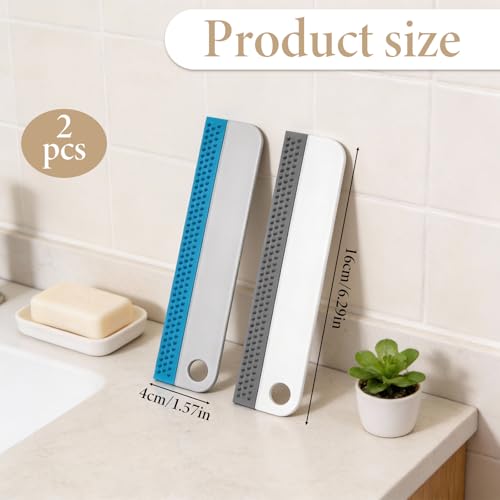 Mini Silicone Squeegee Set - 2 Pack Small Handheld Window Scraper