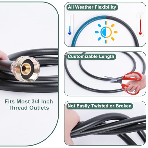 Sankoly 6.5ft Dehumidifier Drain Hose, 3/4 Inch FHT Heavy Duty PVC