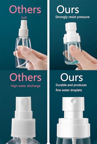 TOSERSPBE Fine Mist Spray Bottle 2oz Empty Travel Pump Containers 2-Pack