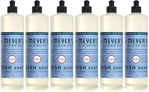 Mrs. Meyer's Clean Day Liquid Dish Soap, Bluebell, 16 Fl Oz (Pack of 6)