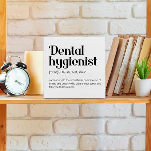 Dental Hygienist Definition Wood Box Sign Desk & Office Decor 5x5
