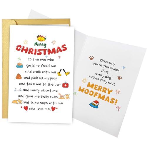 Obbyidk Funny Dog Christmas Card for Dog Mom and Dad