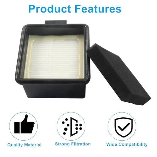 2 Pack HEPA and Foam Filter Replacement for Easy Lite Cyclonic Vac F43